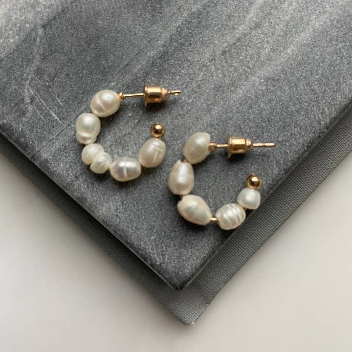 Erin McDermott Jewelry - Wholesale Hoop Earrings - Freshwater Pearl Hoops1