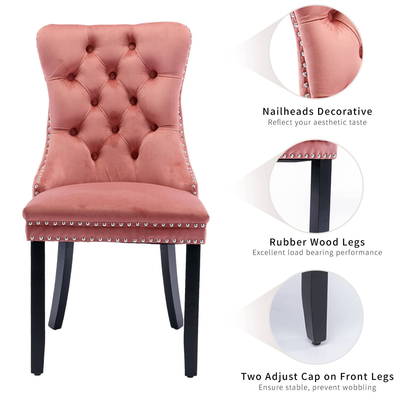 Modern Home Touch – wholesale Chair – Shena Set of 2 Velvet Kitchen Dining Chairs Knocker Back28