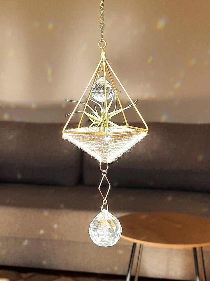 Air Plant Holder Rainbow Maker Crystal Suncatcher Decor for wholesale by Salut Boho
