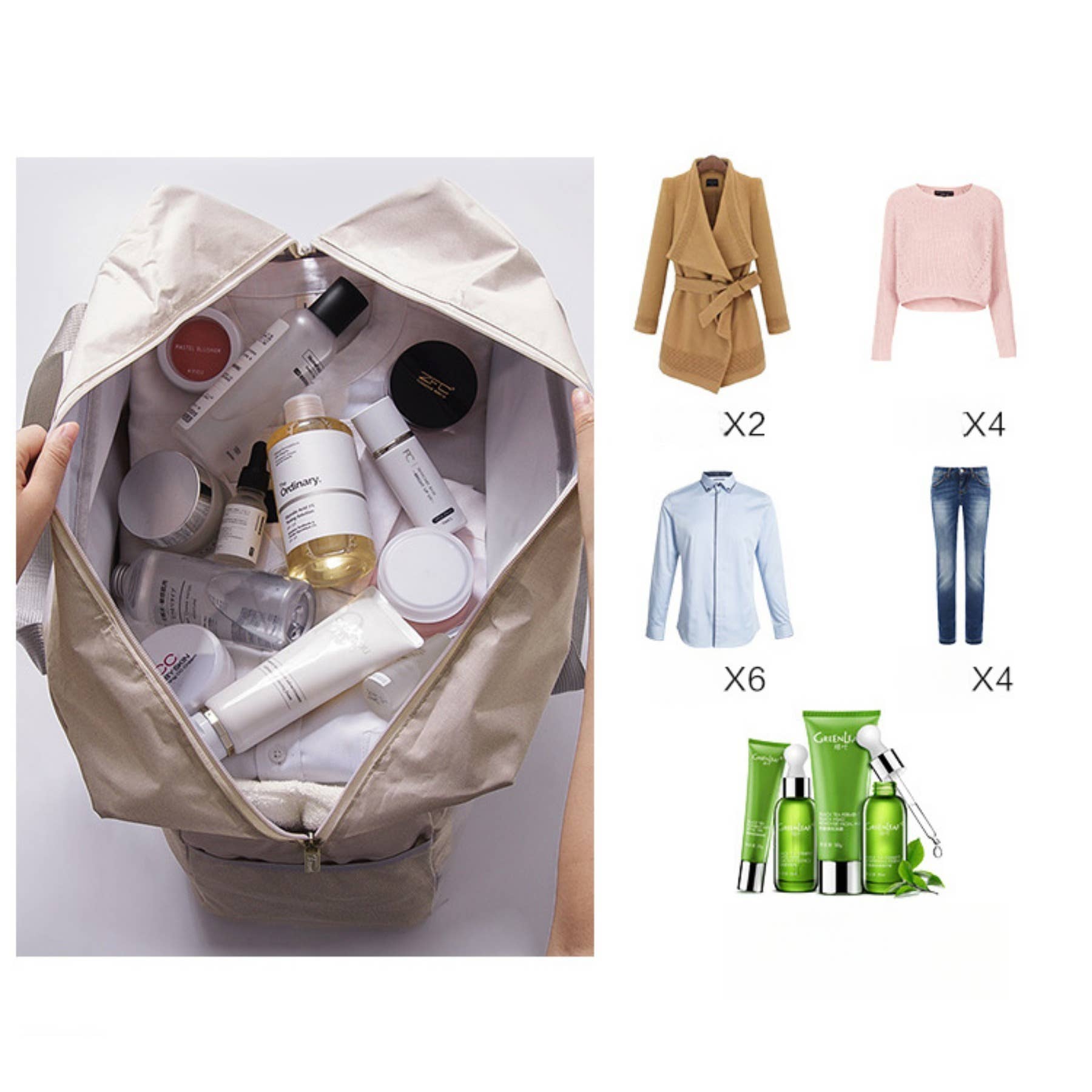 wandf - Wholesale Weekender Bag - Women's - Versatile Foldable Travel Bag with Trolley Sleeve for Women15