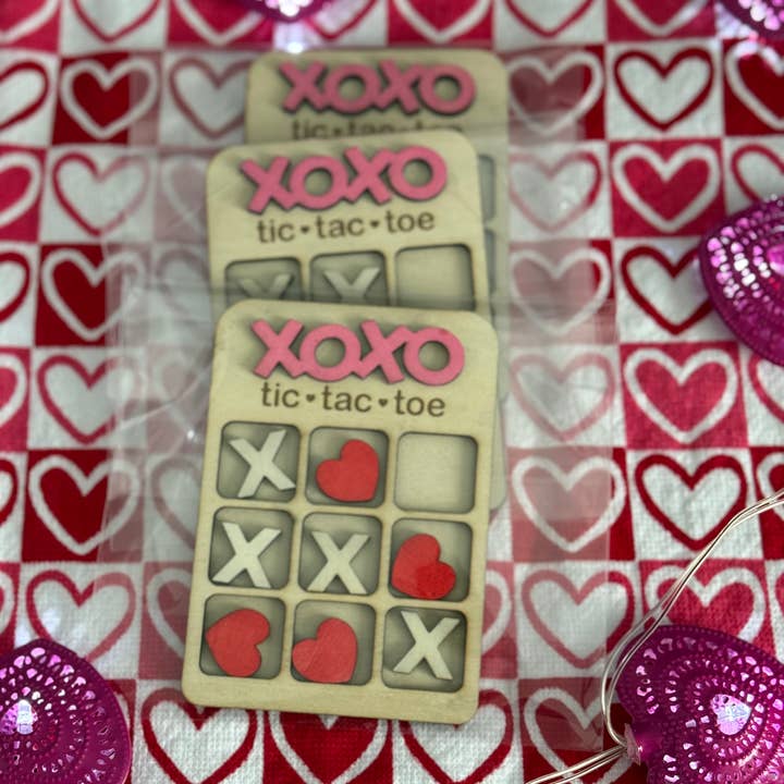 Valentine’s Day Tic Tac Toe for wholesale by Checkered Edge Designs