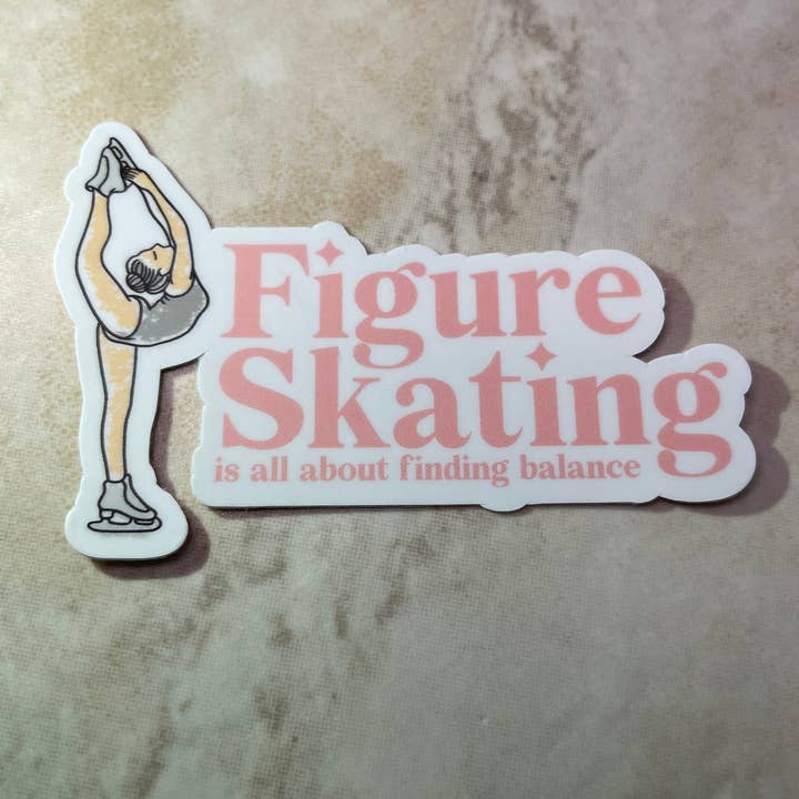 Denali & Co. - Wholesale Sticker - Figure Skating Is All About Balance Sticker, 3" x 2"2