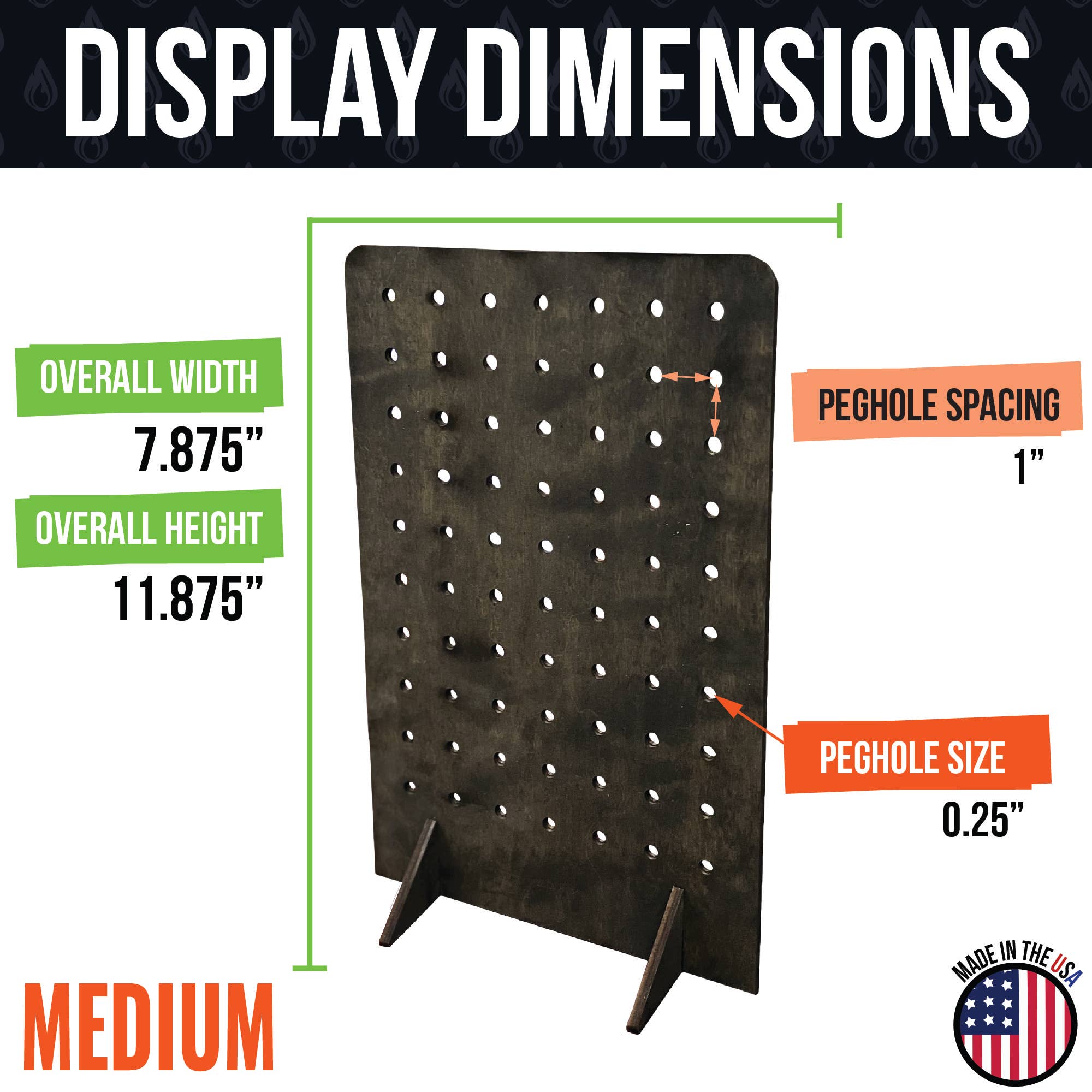 Torched Displays – wholesale Retailer display stand/case – Pegboard Display - Various Sizes and Colors19