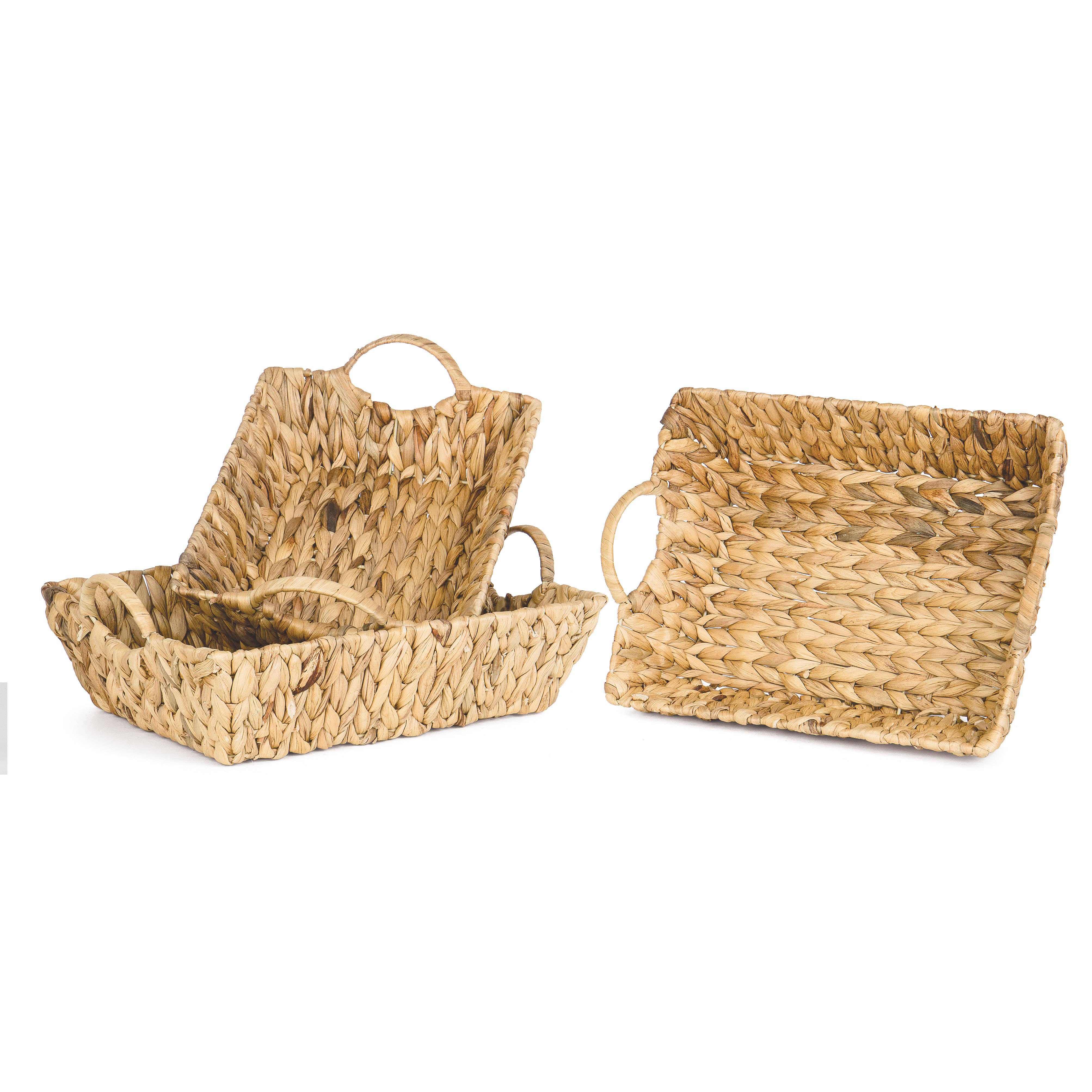 Willow Group - Wholesale Decorative Tray - Hyacinth Tray Rectangle w/side handles1