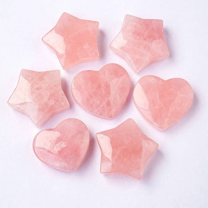 Moon Rituals - Wholesale Spiritual stone/crystal - Rose Quartz Star & Heart: Love & Guidance Crystals , Christmas Crystal Gift3