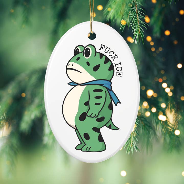 Portland Frog Ornament, Anti-Trump Ornament, Anti Ice Gift for wholesale by Embrova