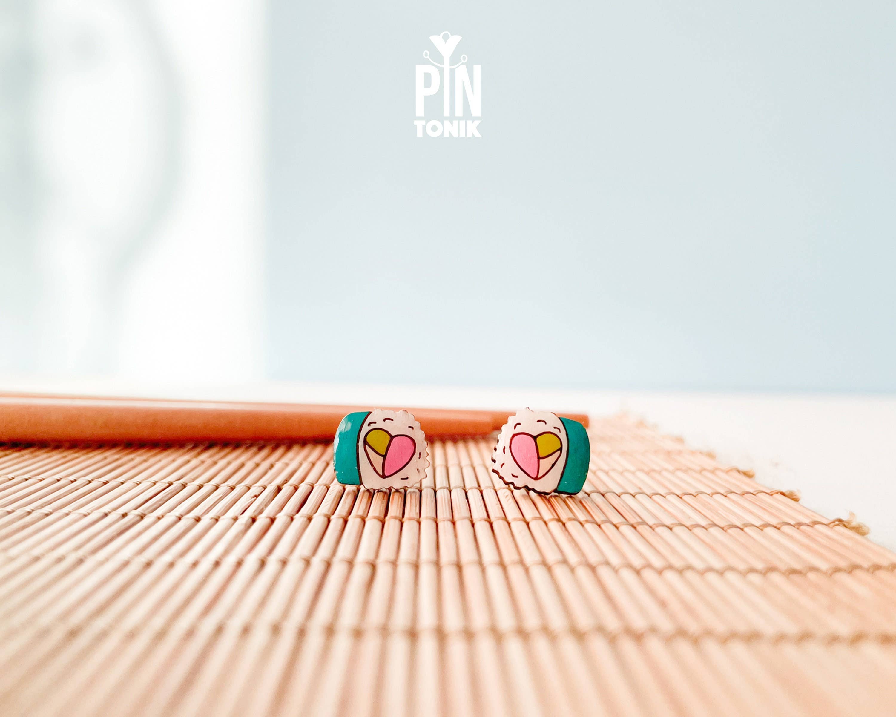 PinTonik - Wholesale Stud/Post Earrings - Quirky Sushi Stud Earrings - Wooden Food Jewelry2