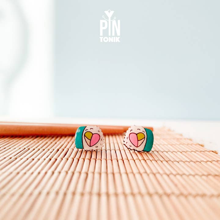 PinTonik - Wholesale Stud/Post Earrings - Quirky Sushi Stud Earrings - Wooden Food Jewelry2