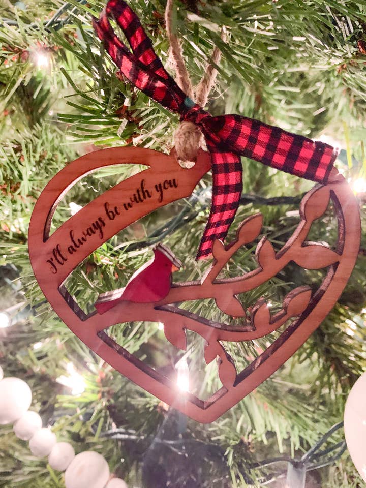 Adorno de Navidad Corazón Cardinal para venta al por mayor de Three Busy Bees Creations