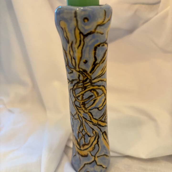 Tomekah George - Wholesale Candle Holder - handmade ceramic tall nature inspired candlestick 3