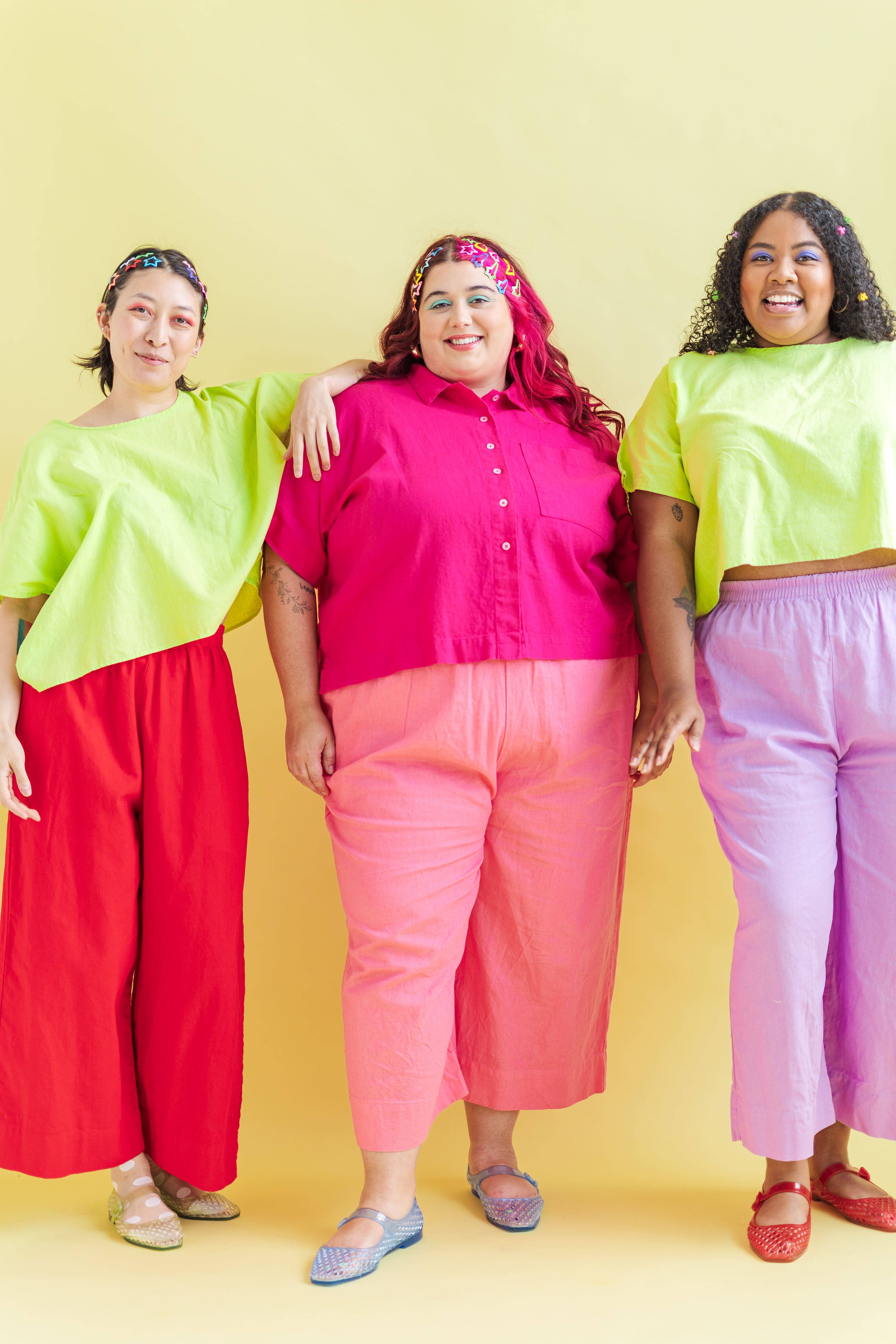 Nettle Studios - Wholesale Pants - Women's - Size Inclusive Plus Size Wide Leg Pant Bubblegum Pink Linen27