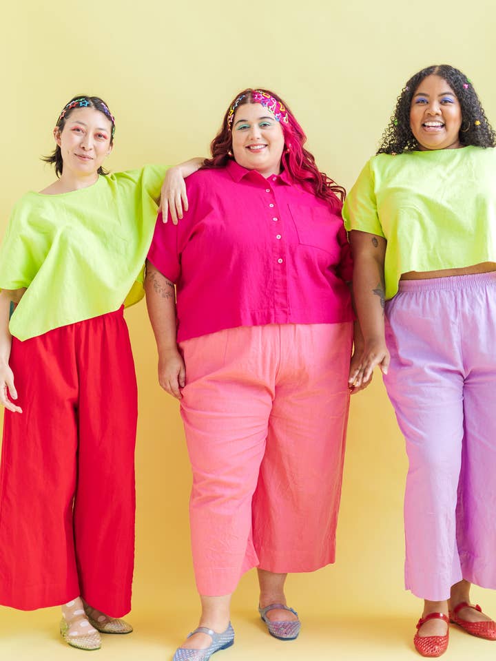 Nettle Studios - Wholesale Pants - Women's - Size Inclusive Plus Size Wide Leg Pant Bubblegum Pink Linen27