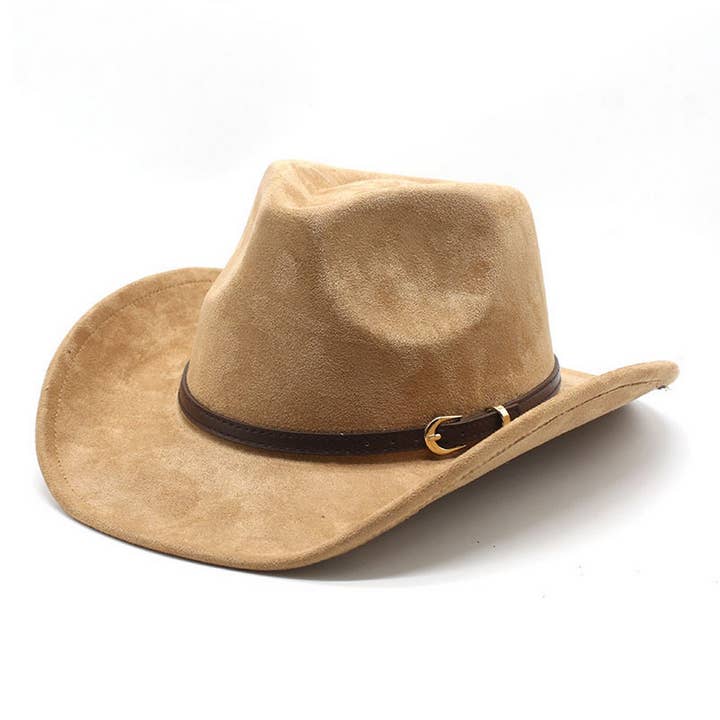 ACCITY - Wholesale Cowboy Hat - Unisex - SUEDE HAT WITH LEATHER BELT WESTERN COWBOY HAT_CWAH2513