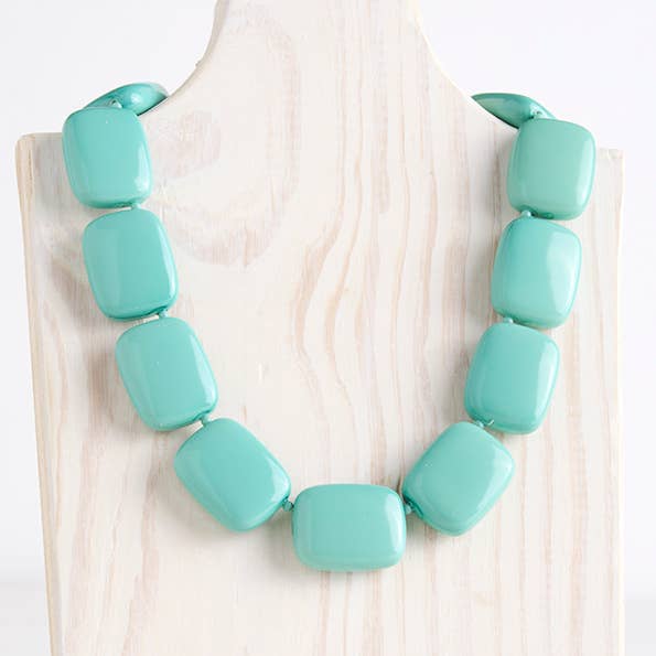 Turquoise Chicklet Cooling Necklace for wholesale by Hot Girls Pearls-Freezable Cooling Jewelry