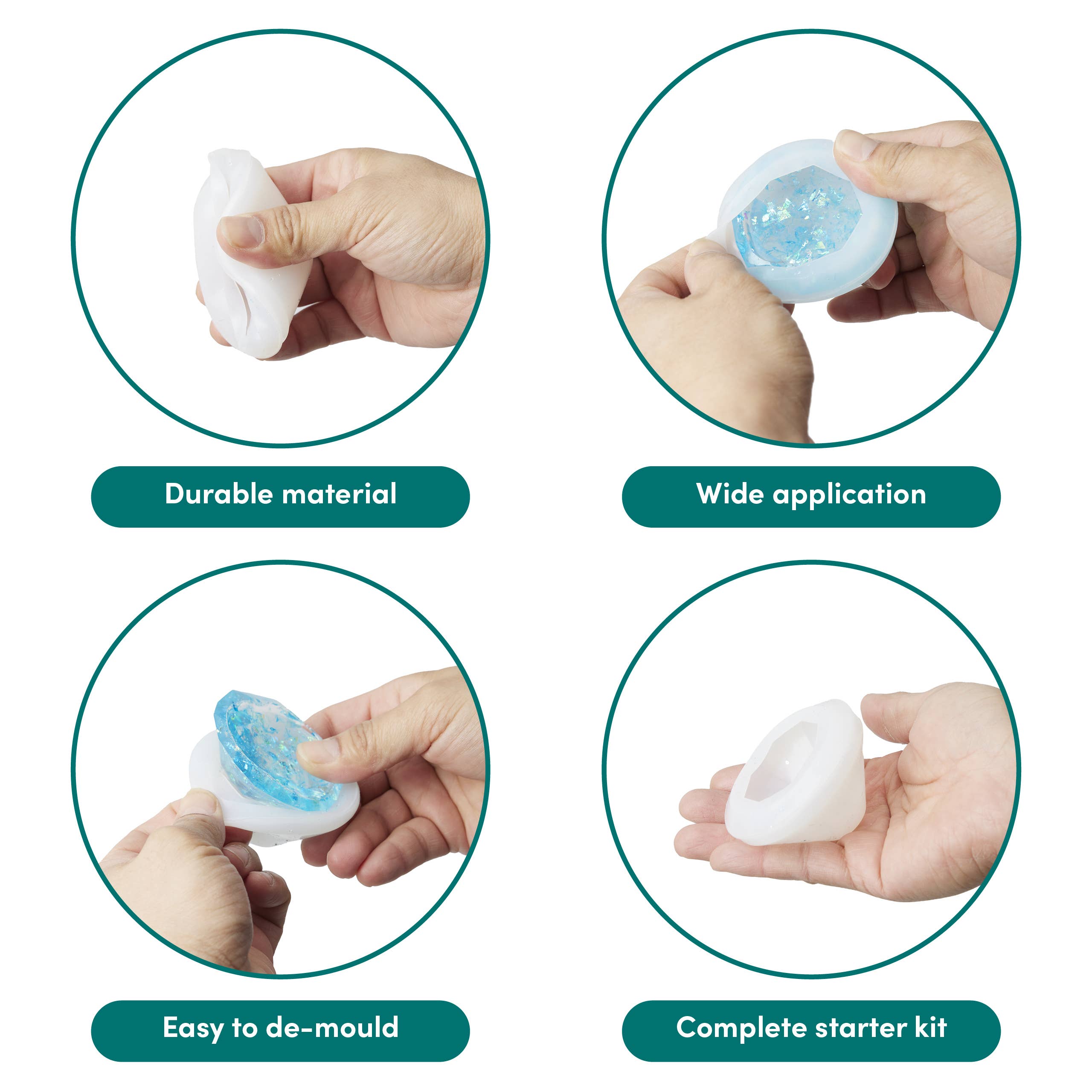 The Twiddlers – Kit de artesanato DIY por atacado – Kit com 8 Moldes de Silicone para Jóias e Presentes em Resina Epóxi DIY7