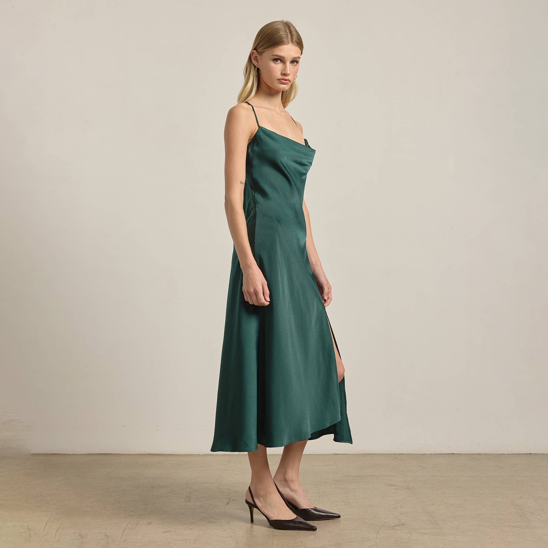 RAISONNEL - Wholesale Dress - Women's - Satin Drape Slip Dress - RD12021