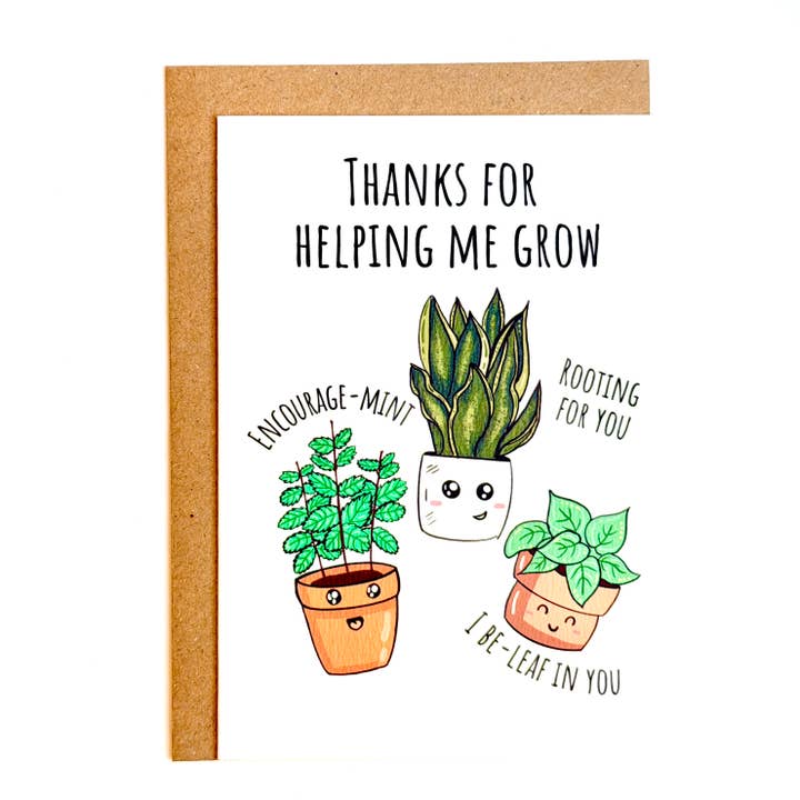 Lärarens Tackkort | Växt Tackkort | Klistermärkskort för wholesale av Puntastic & Ho