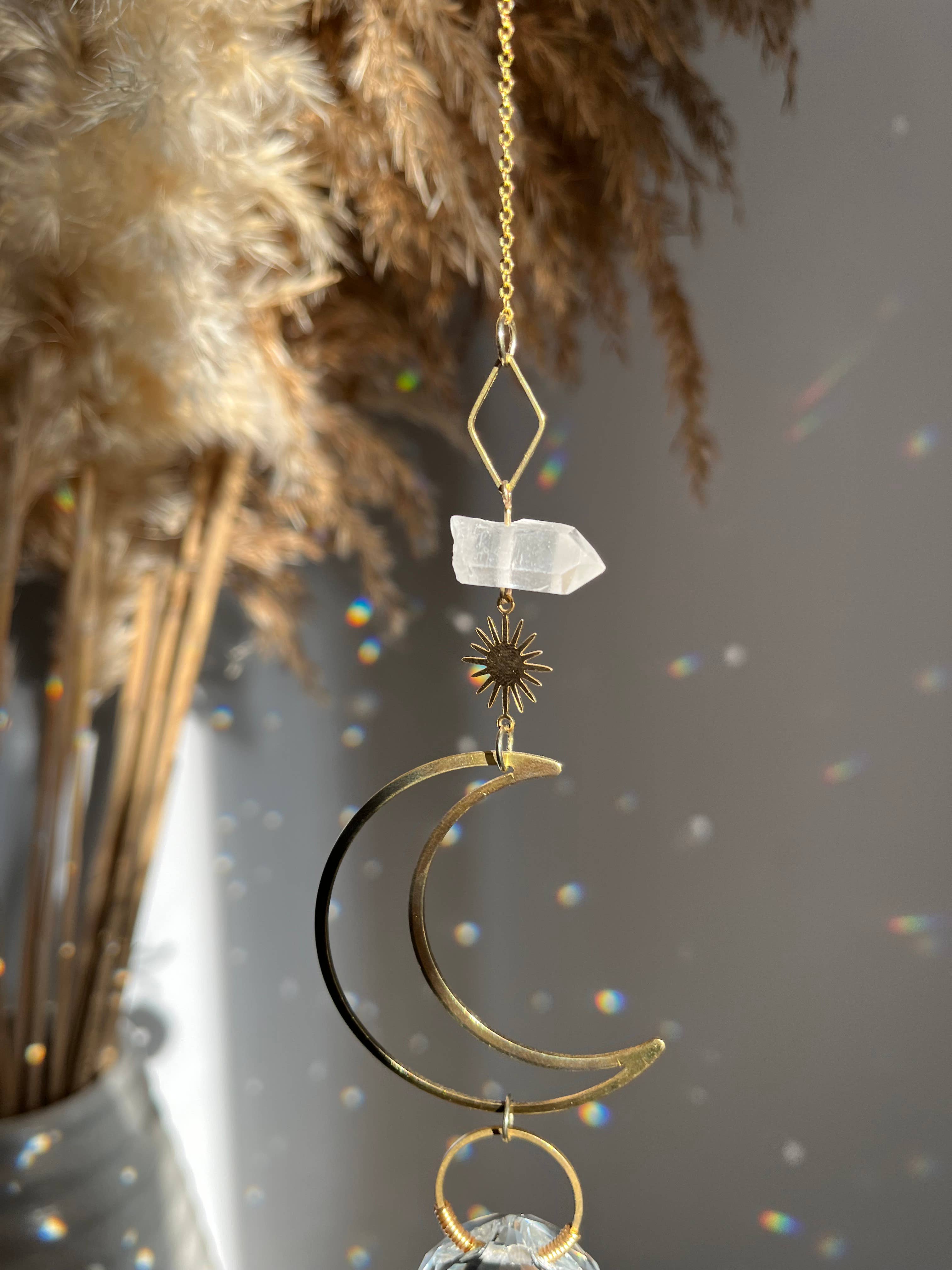 Love + Light – wholesale Suncatcher – Crescent Moon Suncatcher1