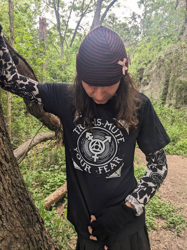 Trans-Mute Your Fear Unisex Alchemy Cotton T-Shirt for wholesale by Fendywitch Designs