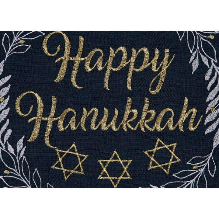 Xia Home Fashions & Manor Luxe - Vente Coussin décoratif - Oreiller brodé Happy Hanukkah, 14 x 14 pouces1
