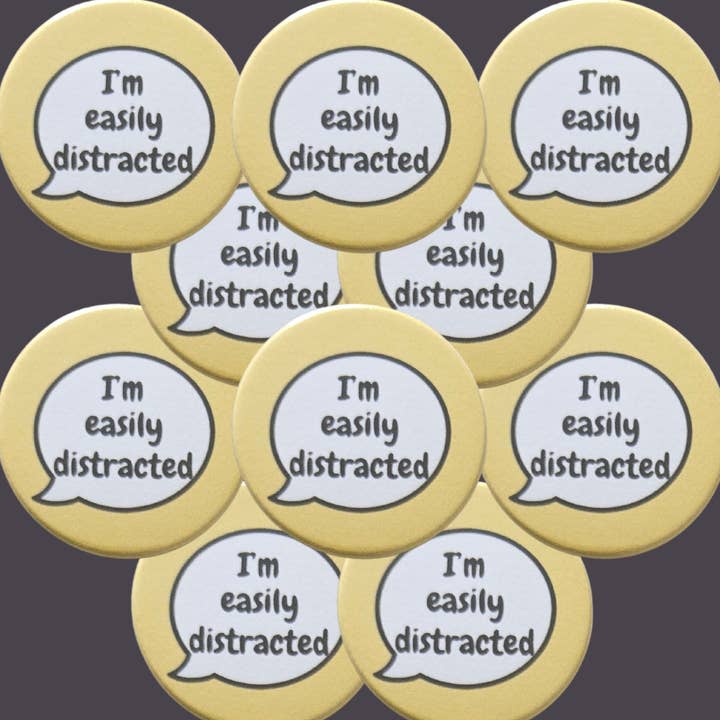sent with Pride - Wholesale Lapel Pin/Button - Easily Distracted badges, invisible disability pin badges 1