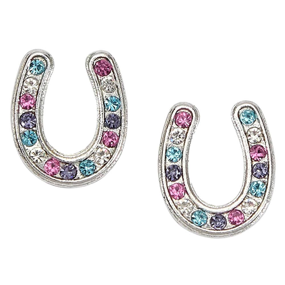 Western Express – Engroshandel Ørestikkere – Rhinestone hestesko øreringe i cowboyhat æske1