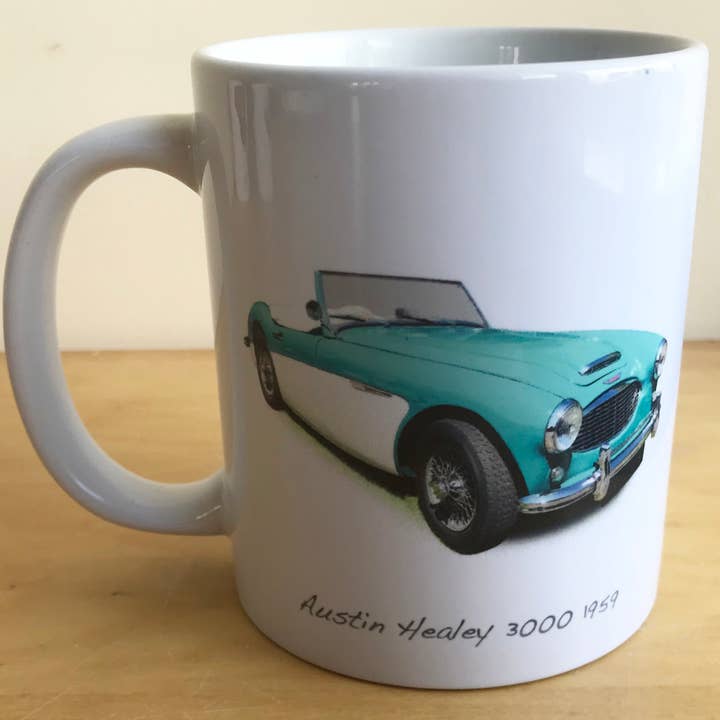 Austin Healey 3000 1959 - 11oz Printed Ceramic Mug for wholesale by Witherden's Workshop