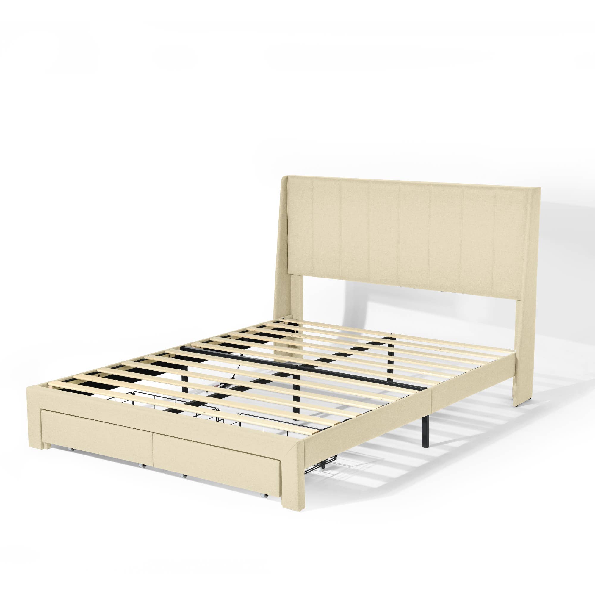 HOMYCASA DESIGN INC - Wholesale Bed - Queen/Twin Bed Frame - Drawers, USB, Beige3