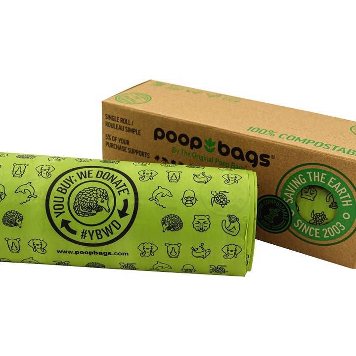 200 Count Single Roll Compostable Dog Waste Bags- Poop Bags for wholesale by LickiMat / Klearwater Distribution