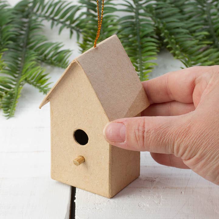 Factory Direct Craft - Wholesale Ornament - Paper Mache Birdhouse Ornament - 2-1/2" x 3-1/2"