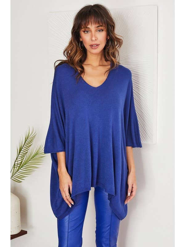 VENTI6 - Venta al por mayor Túnica - Mujer - TOP DE PUNTO LIGERO OVERSIZE CON ESCOTE EN V DRAPEADO (2920)13