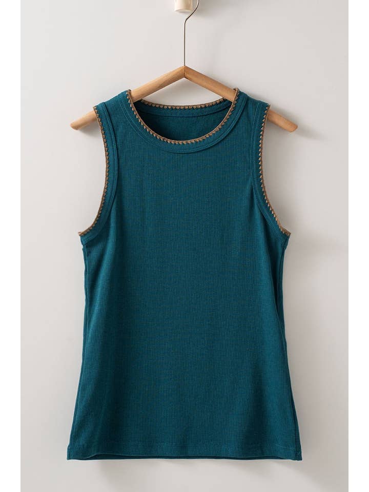 Urban Daizy - Wholesale Tank Top - Women's - Contrast Trim Ribbed Minimalist Statement Tank Top36