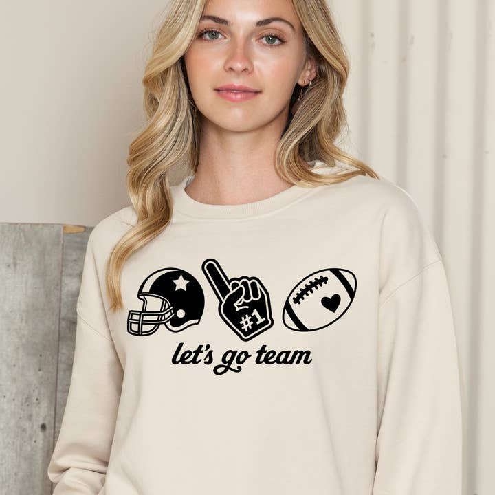 Women Football Graphic Print Pullover Sweater Top for wholesale by Amused by Blue