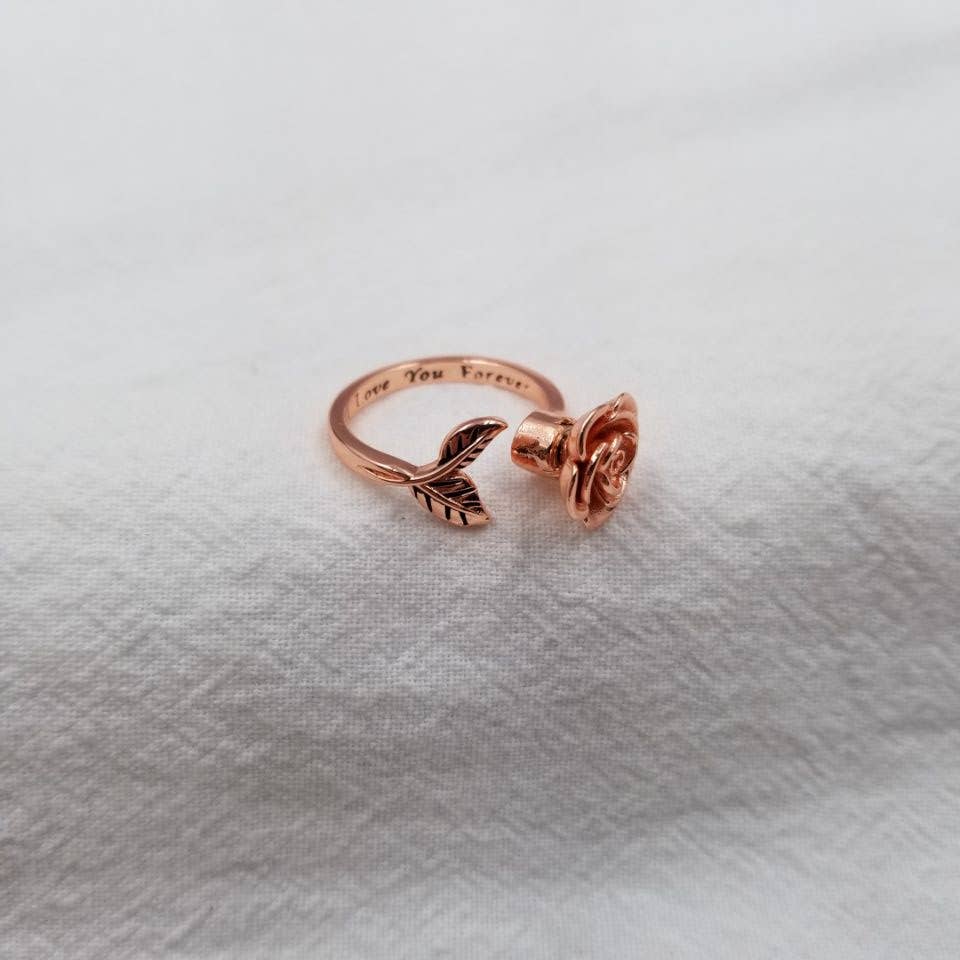 ENA Jewelry - Wholesale Band/Stacked Ring - Rose Anxiety Fidget Spinner Ring2