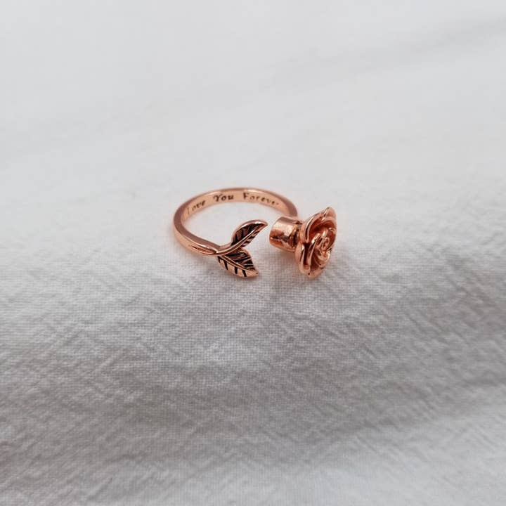 ENA Jewelry - Wholesale Band/Stacked Ring - Rose Anxiety Fidget Spinner Ring2