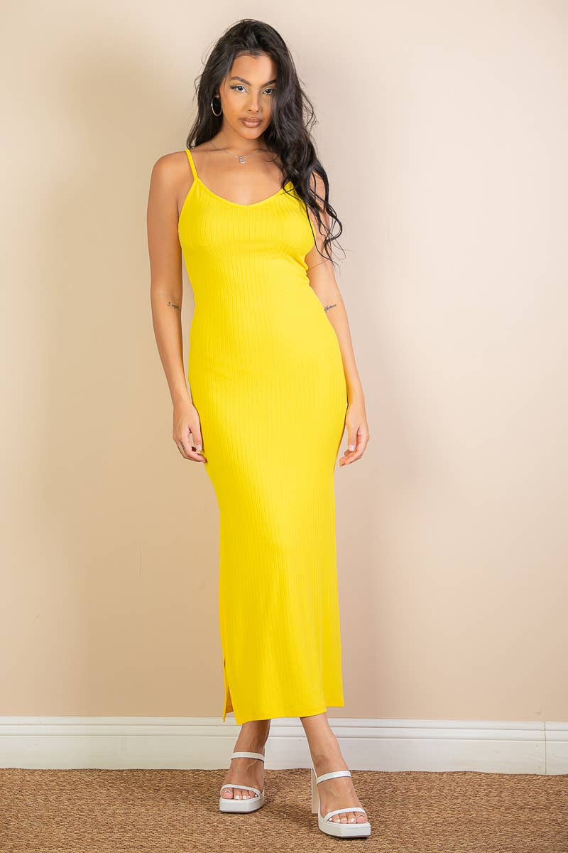 CAPELLA APPAREL - Wholesale Dress - Women's - Ribbed Side Slit Long Cami Dress41