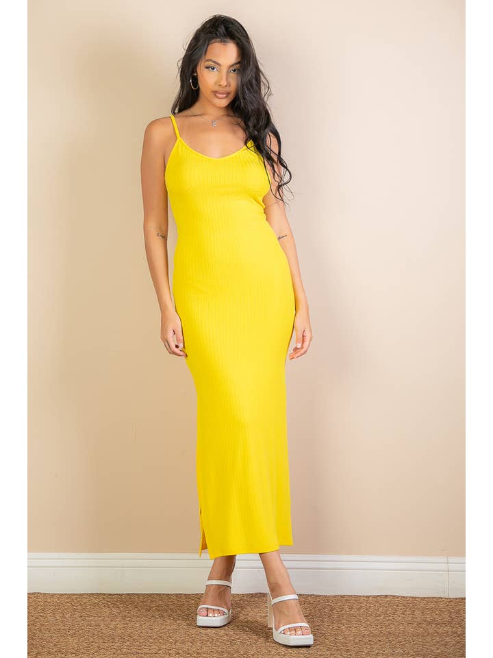 CAPELLA APPAREL - Wholesale Dress - Women's - Ribbed Side Slit Long Cami Dress41