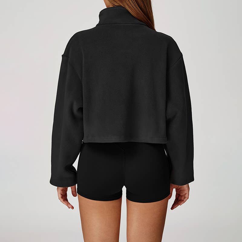 WONDERXFANS – Casaco de desporto - Mulher por atacado – Casaco polar de gola alta à prova de vento4