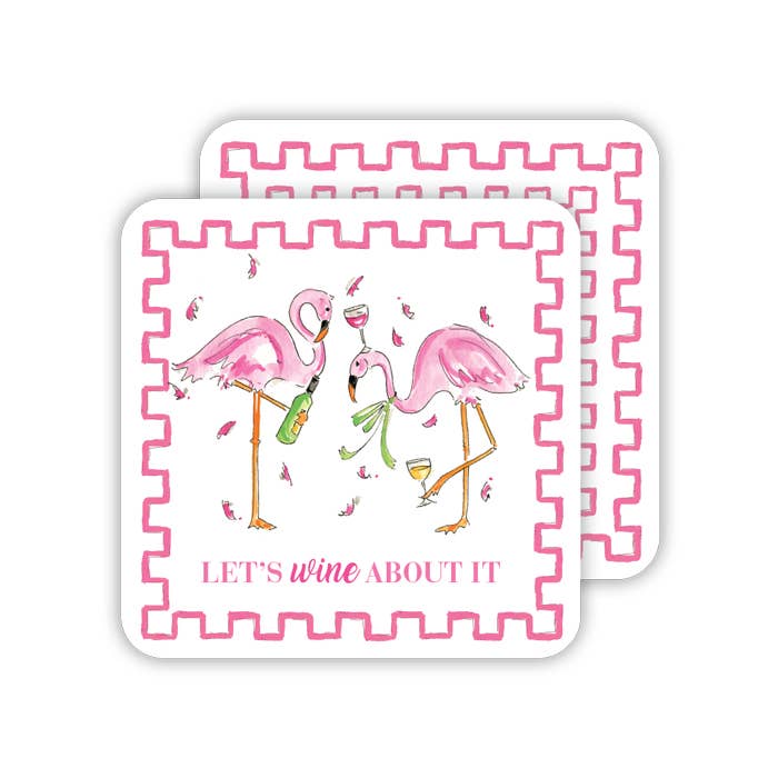 RosanneBeck Collections – Großhandel Untersetzer – Lasst uns Wein darüber Flamingos Papieruntersetzer