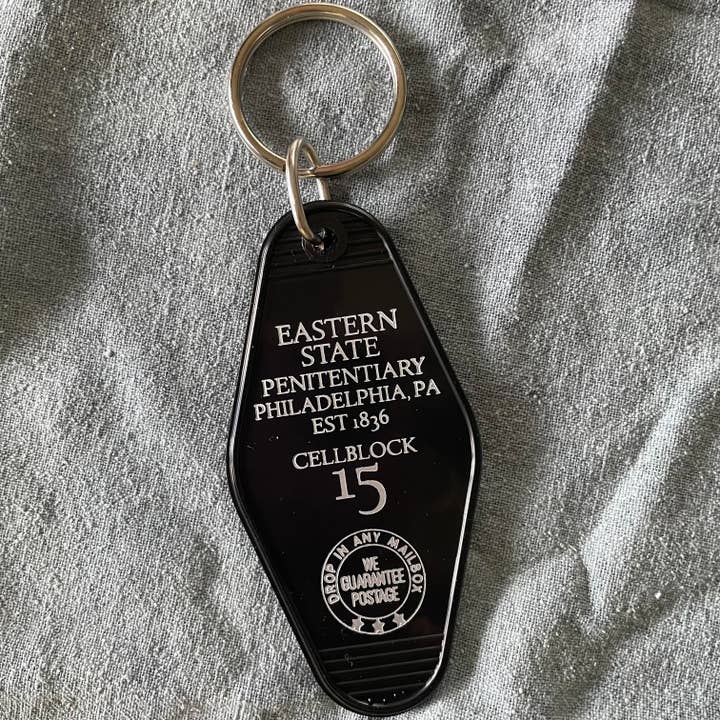 The 3 Sisters Design Co. - Wholesale Keychain - Unisex - Motel Key Fob - Eastern State Penitentiary