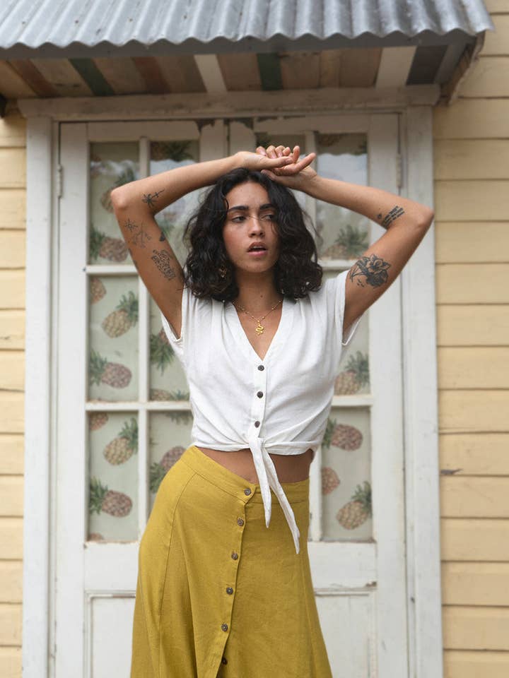 Savanna Top - STEEL for wholesale by Kultcha Collective