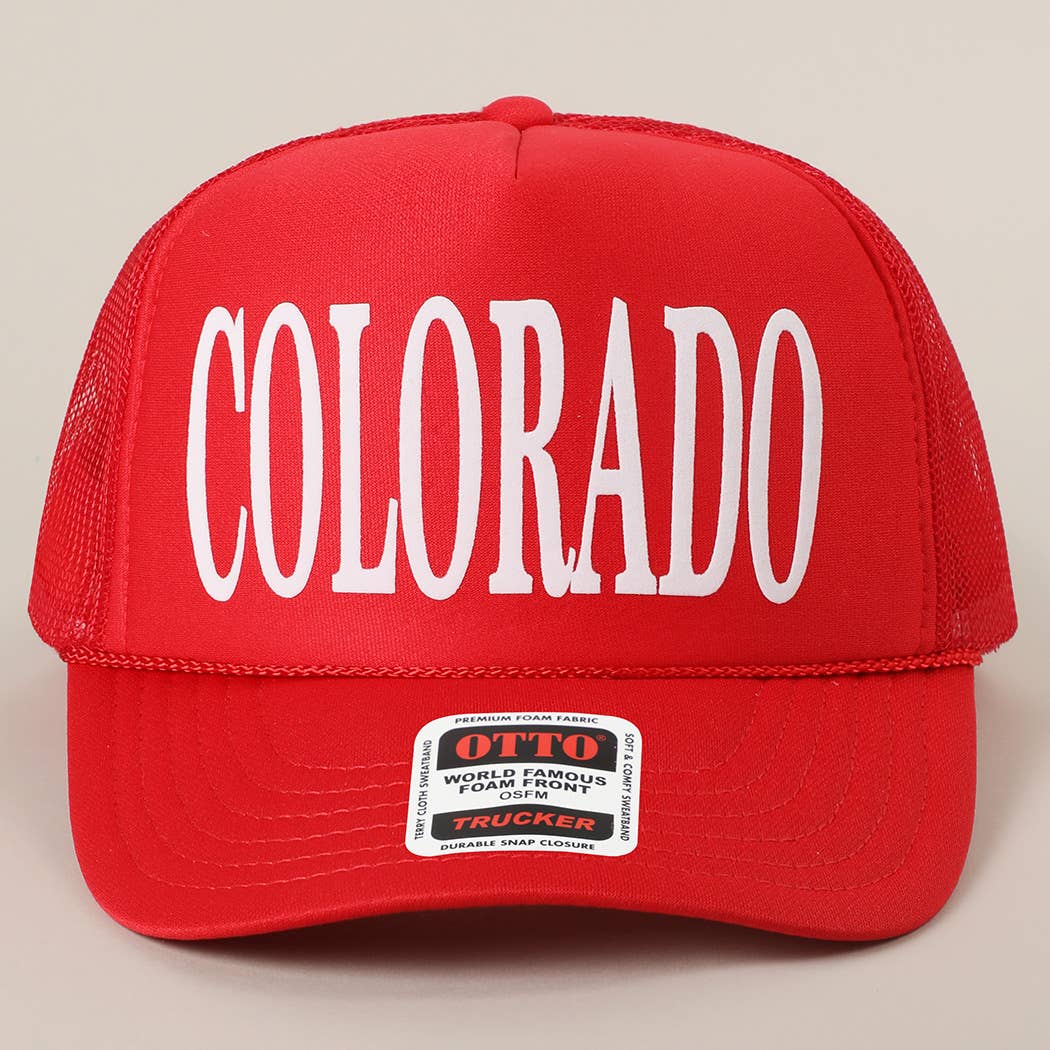 Fashion City - Wholesale Trucker Hat - Unisex - COLORADO Text Printed Mesh Back Foam Trucker Hat20