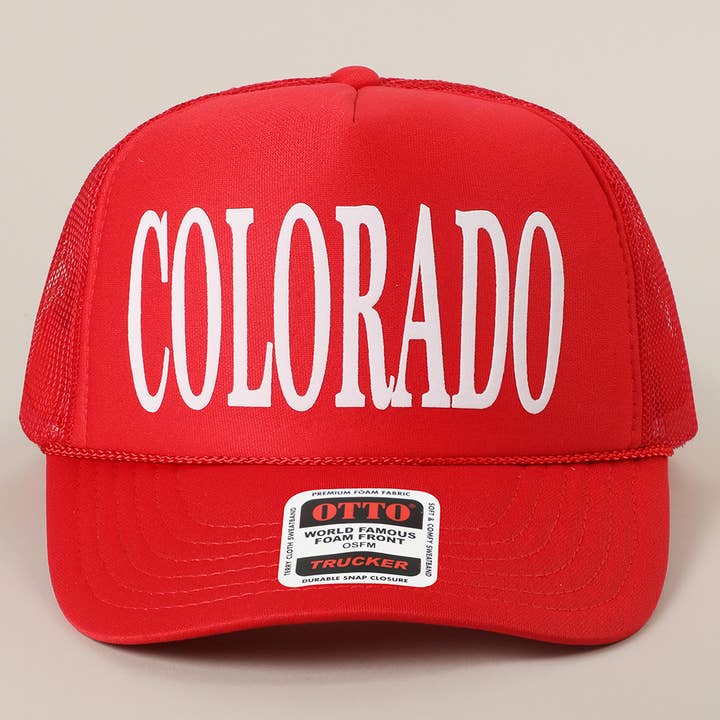 Fashion City - Wholesale Trucker Hat - Unisex - COLORADO Text Printed Mesh Back Foam Trucker Hat20