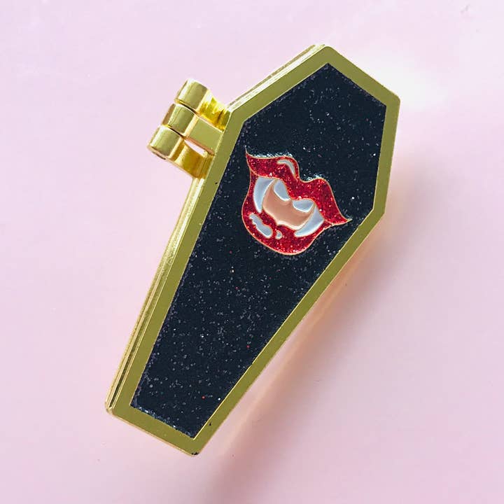 The Vamp, enamel pin with glitter! and other Purchase Wholesale custom button pins. Free Returns & Net 60 Terms on Faire trending on Faire.