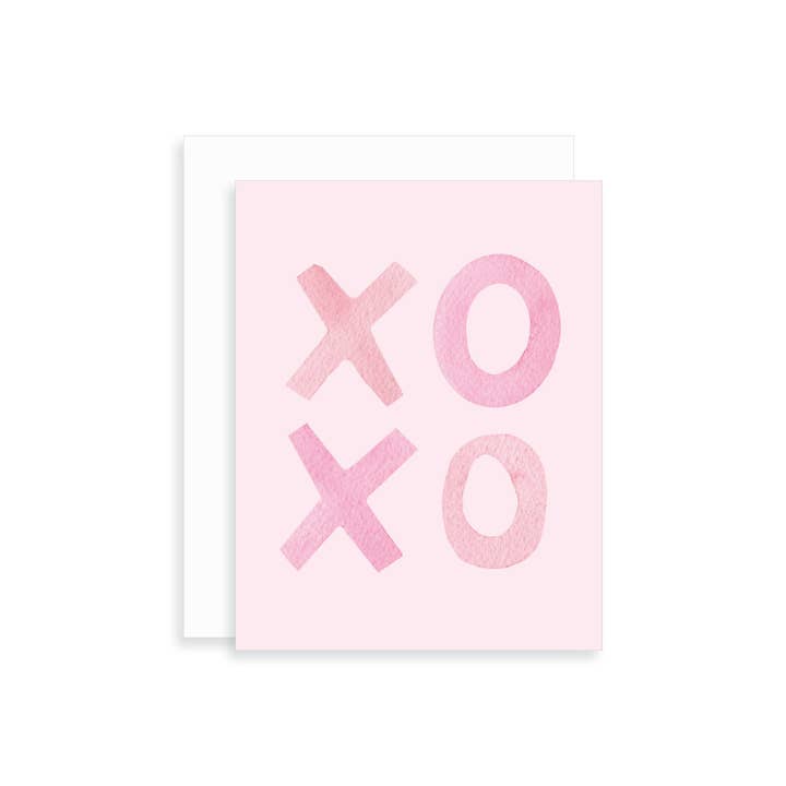 Korynne and Company - Wholesale Valentine's Day Card - XOXO Watercolor Greeting Card2