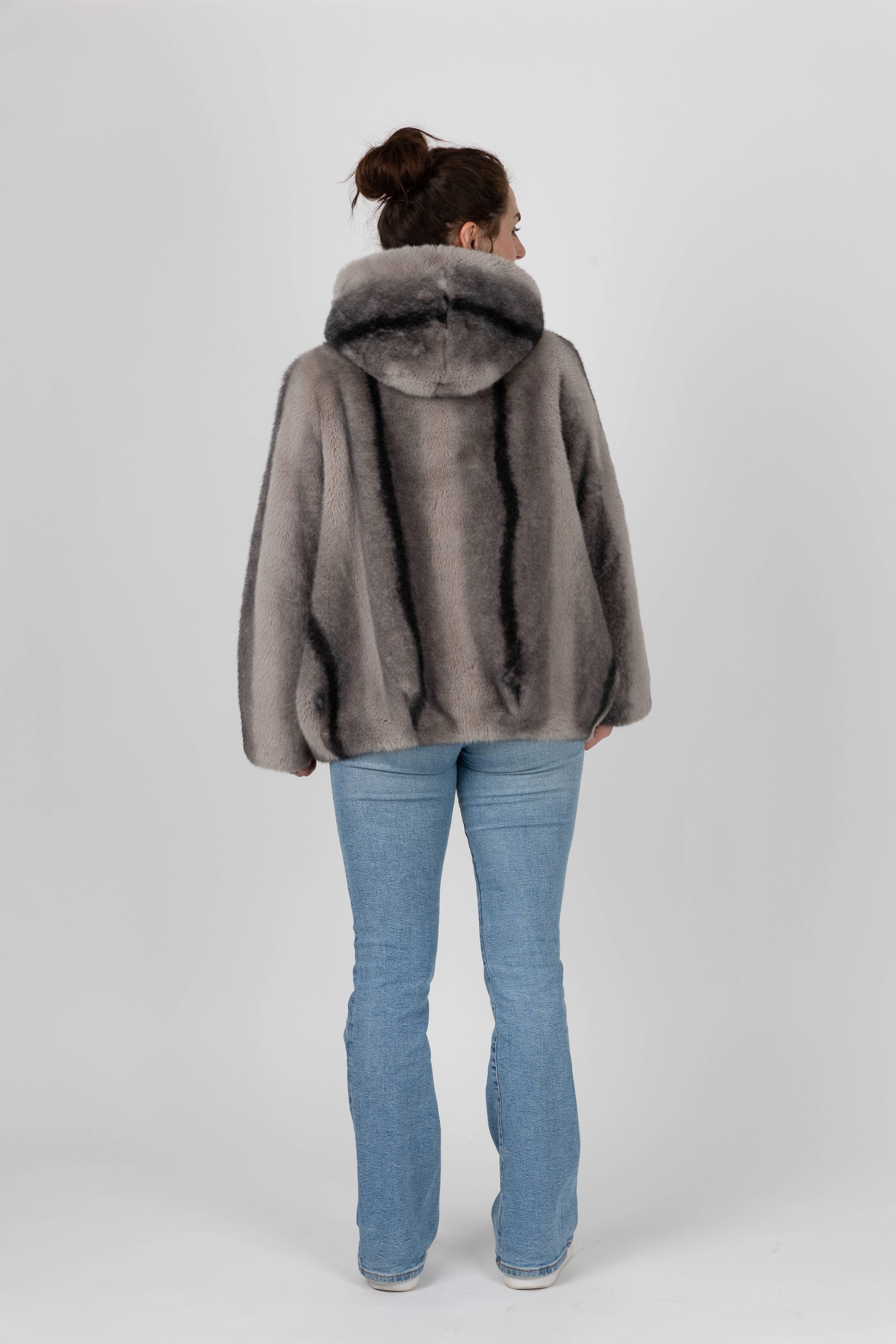 KZELL PARIS - Wholesale Fur/Faux Fur Coat - Women's - FAUX FUR STRIPED JACKET2