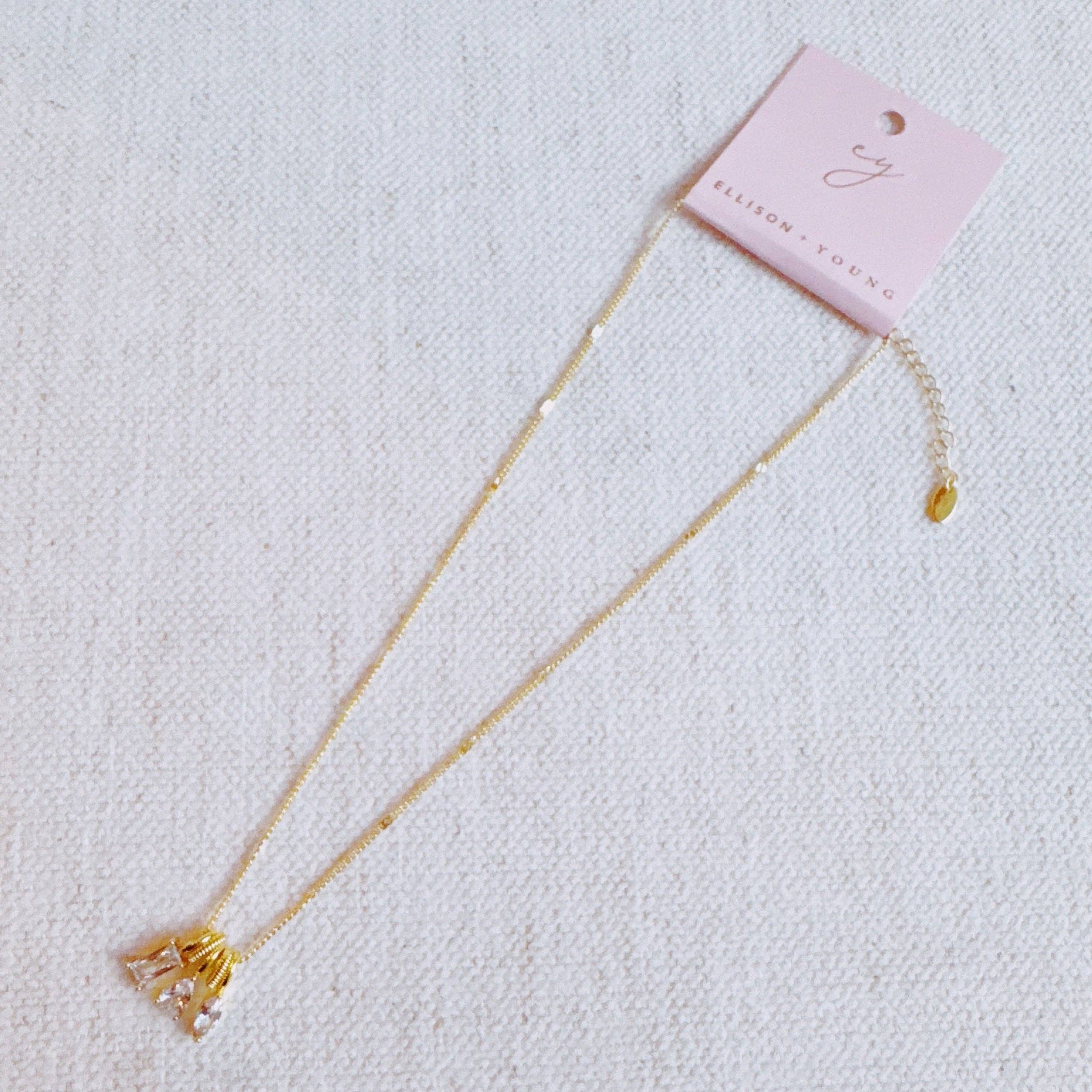 Ellison+Young – Colar pingente/pendente por atacado – Colar Pendente Trio Sparkle Stack4