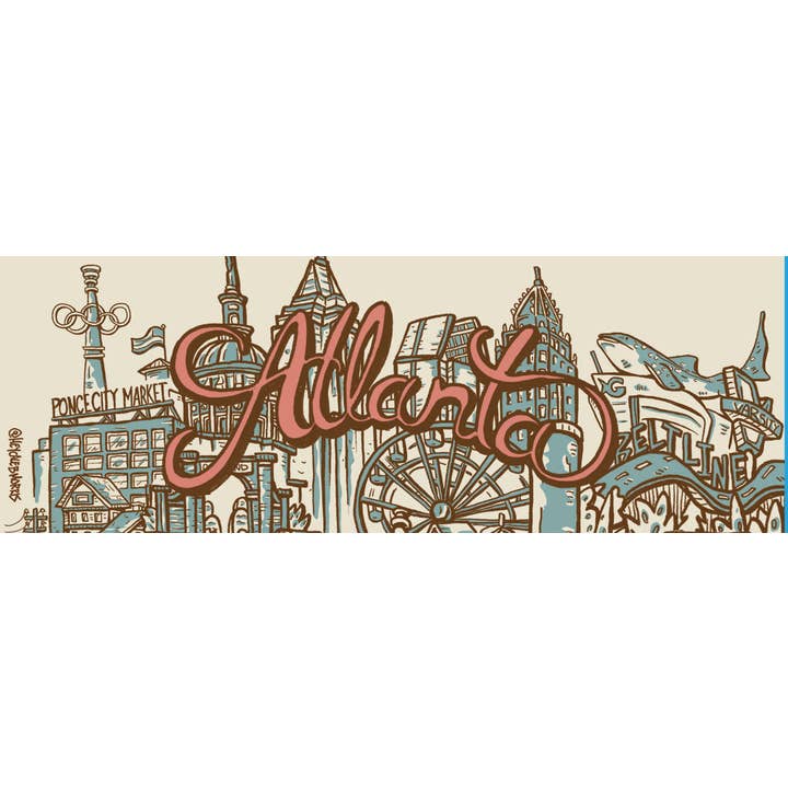 Welcome To the Neighborhoods - Wholesale Magnet - Atlanta City Print Magnet 4.5" x 1.5"