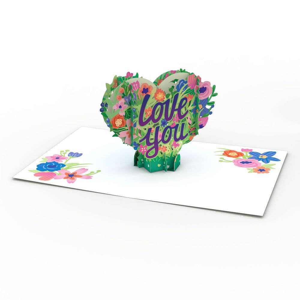 Lovepop Cards - Wholesale Love Card - Love You Flower Heart Pop-Up Cards 4.5x5.9''3