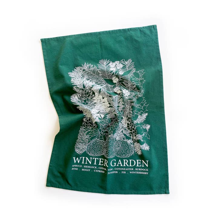 Planetarium - Wholesale Tea Towel - Winter Garden Hand-printed Tea Towel3